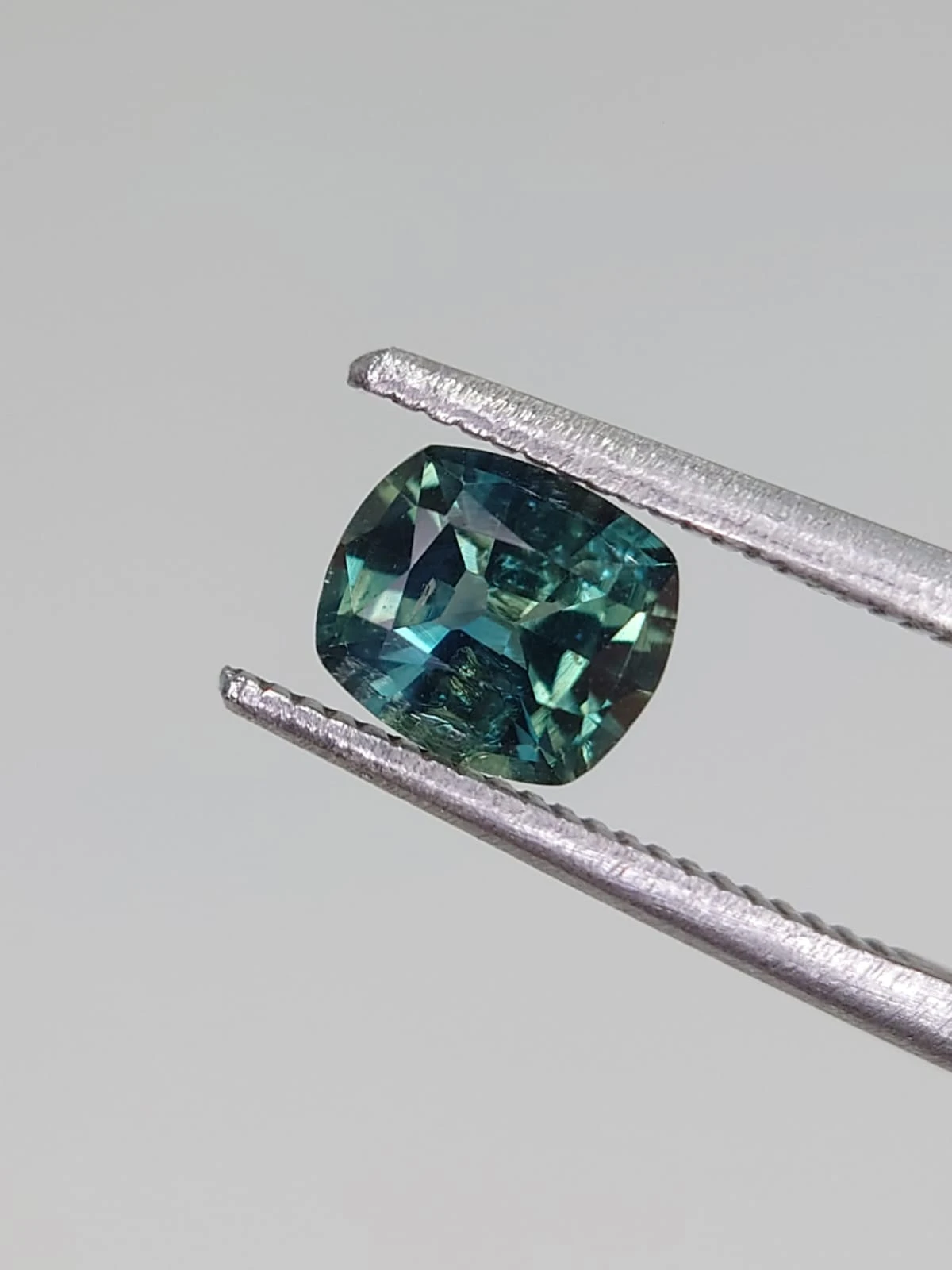 0.8ct Natural Teal Green Sapphire in Fancy Cushion Cut from Nigeria — view 2